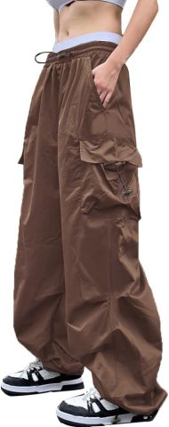 Pants Women Baggy Parachute Pants Woman Mutil Pockets Loose Fit  Casual Pants for Women - Image 2