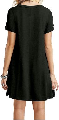 Women's Casual Plain Simple T-Shirt Loose Dress - Image 2