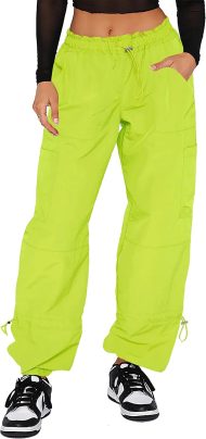 Parachute Pants for Women,Baggy Fit  Pants with Pockets